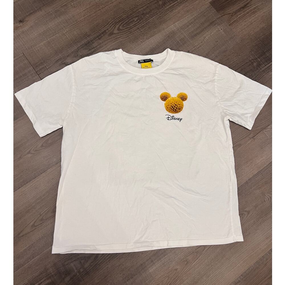 Zara x Disney Floral Mickey Front & Back Print Shirt
